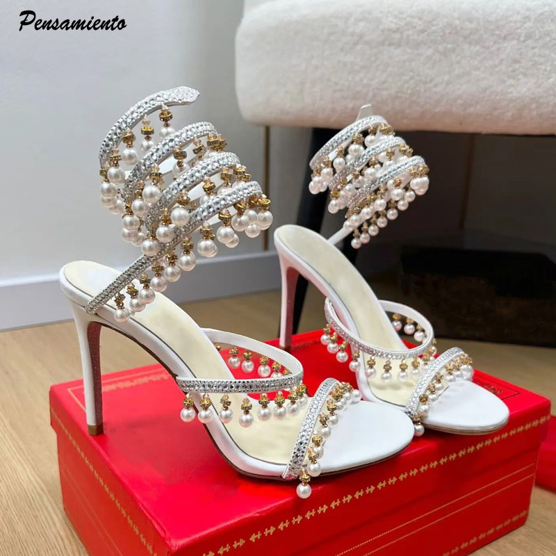 Luxury Lifestyle Shoes - Luxe strass steentjes parels kwastjes dames