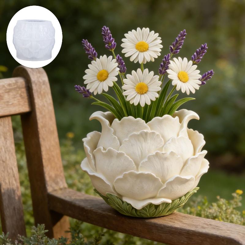 Luxury Lifestyle Items - 3D handgemaakte pioenroos bloempot siliconen mal